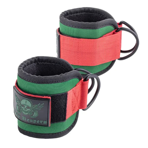 Green/Red Ankle Straps for Cable Machine