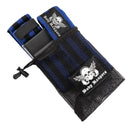Body Reapers BFR Occlusion Bands, blue and black striped elastic-cotton band with cam-lock buckle, bicep (arm) fit