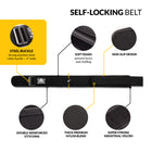 Body Reapers Auto-Locking Belt product benefits infographic