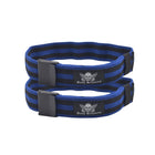 Body Reapers BFR Occlusion Bands, blue and black striped elastic-cotton band with cam-lock buckle, thigh (leg) fit